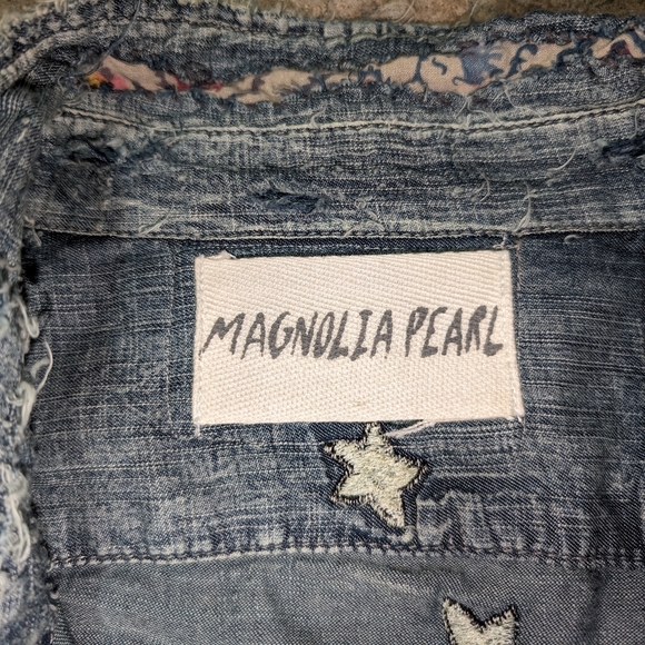 Magnolia Pearl Woodstock Sanforized Denim Patchwork Embroidered Women's OSFM - Picture 5 of 14